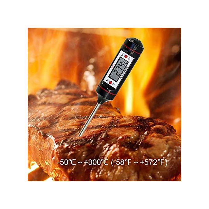 Thermomètre Avec Couvercle Alimentaire De Cuisson – Noir