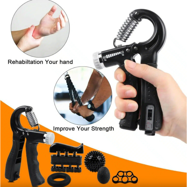 Kit 6 pièces Entraîneur de force de préhension réglable de 10 à 60Kg