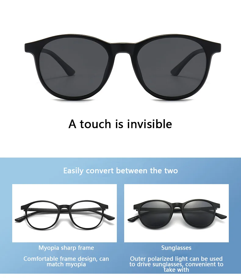 Lunettes Optique -Soleil – Polariser – Monture + 3 Appliques-2245A