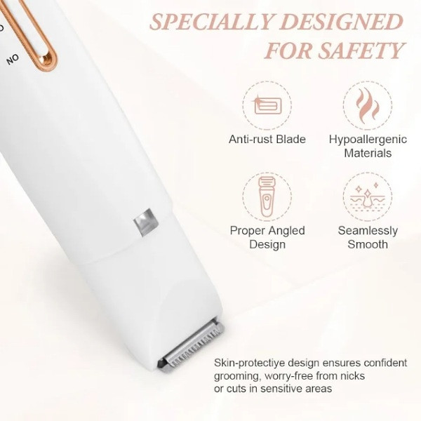 Rasoir Électrique Femme 4-en-1 Rechargeable – Visage & Corps