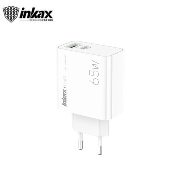 Adaptateur Tête Chargeur 2 ports PD 65W et QC 18W Inkax C09