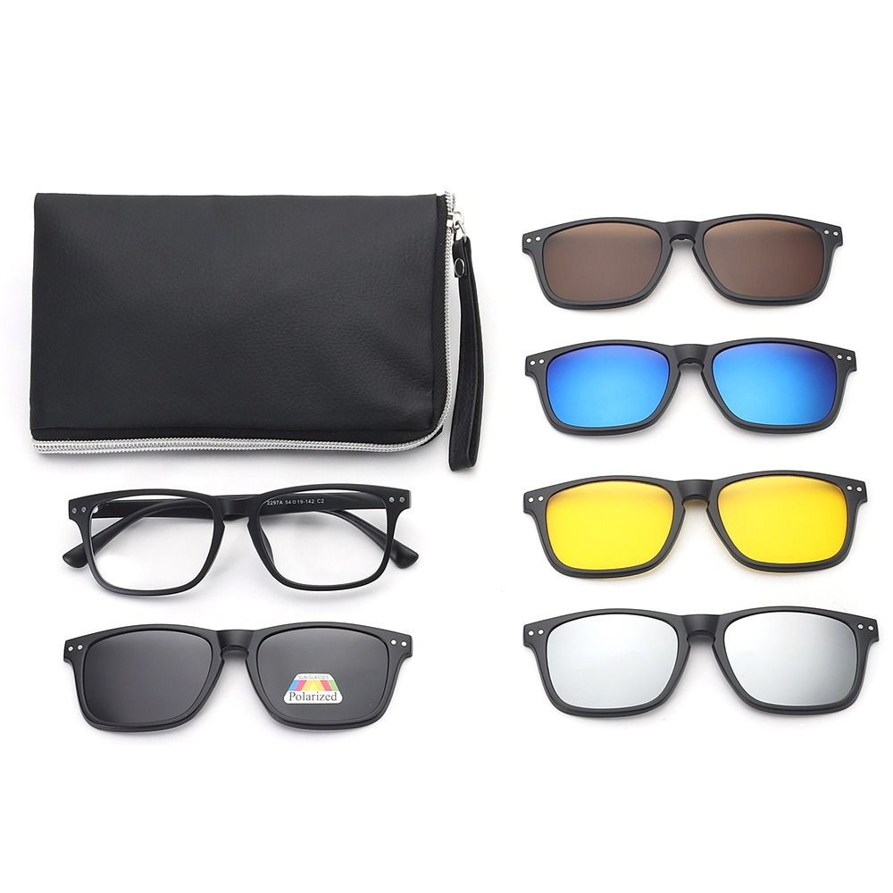 Lunettes de soleil à clip magnétique polarisées pour le cyclisme et la conduite, protection UV400 Réf 2297A