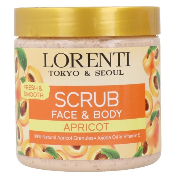LORENTI Scrub Apricot 500ml – Gommage Visage et Corps à l’Abricot