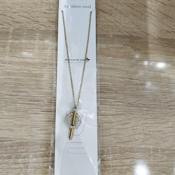 Collier Femme Acier Inoxydable avec Pendentif Croix & Cercle en Zircone – Élégance Spirituelle