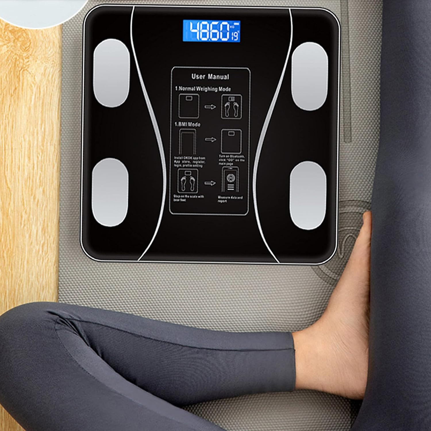 Balance de Salle de Bain Ménager Précise Pesage de Poids Numérique Échelle IMC Analyseur de Composition Corporelle Max 180 Kg
