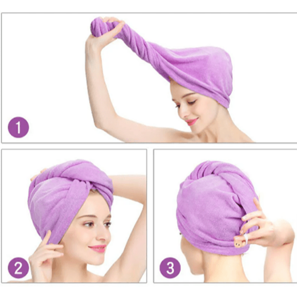 Serviette Turban Microfibre Sweet Beauty – Bonnet de Séchage Rapide pour Cheveux