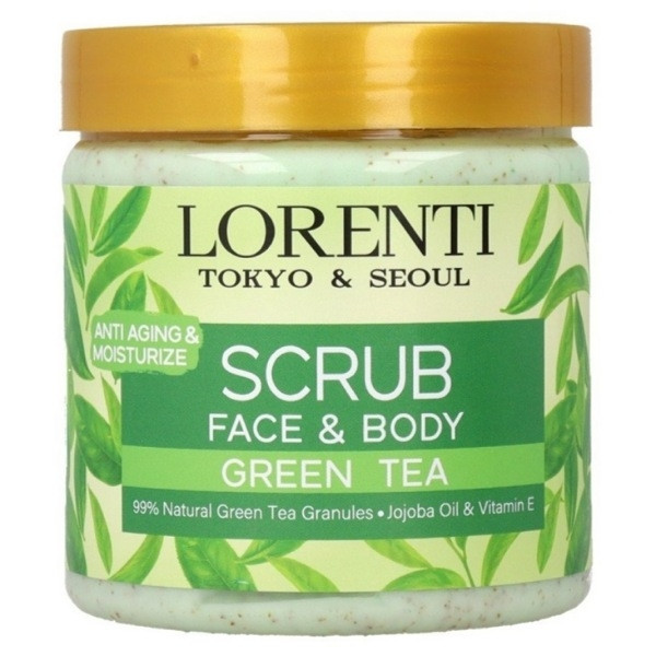 LORENTI Scrub Green Tea 500ml – Gommage Visage et Corps Thé Vert