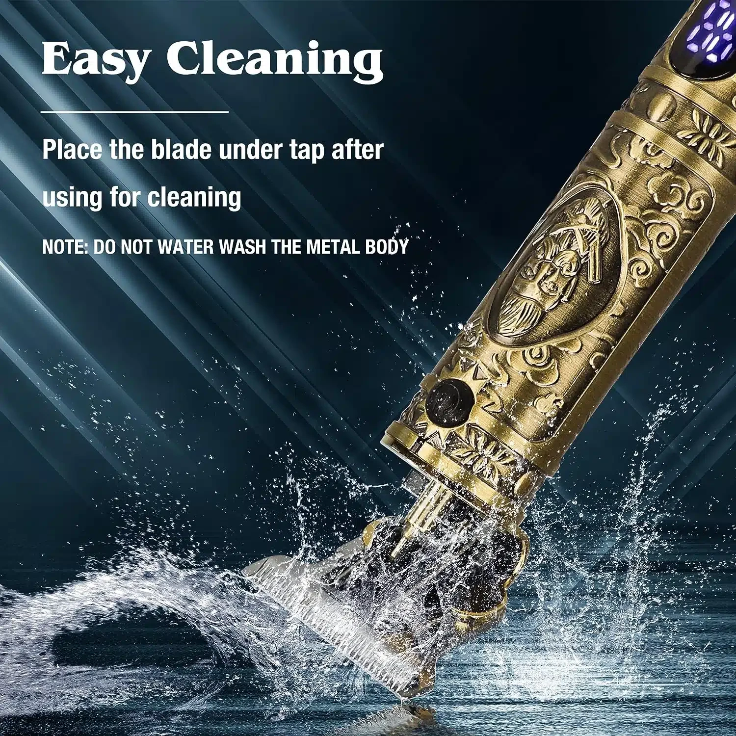 Tondeuse à cheveux à barbe avec batterie – Affichage LCD rechargeable – Étanche