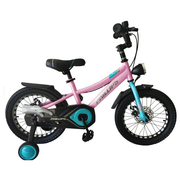 BICYCLETTE ENFANT JAD76-3 20'' AVEC DEUX ROUES STABILISATRICE ROSE