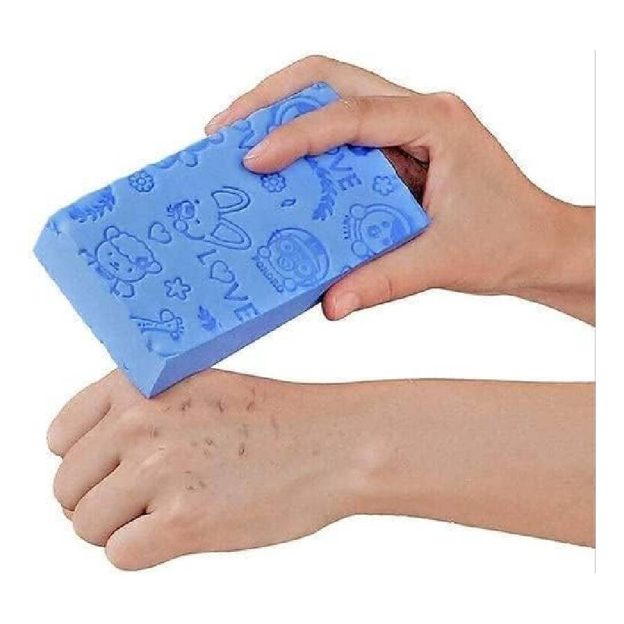 Éponge de bain exfoliante bleue