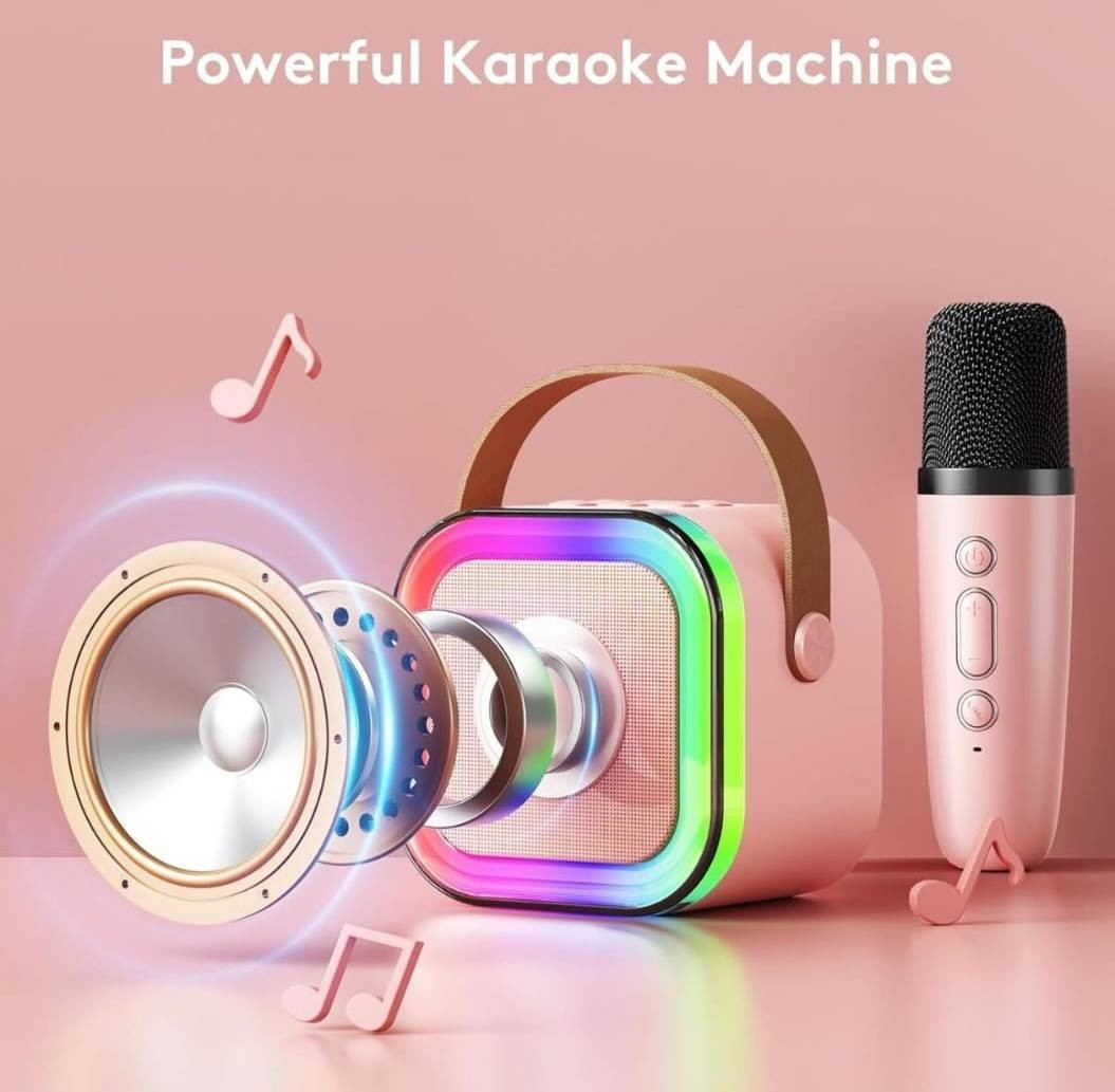 Haut Parleur Bluetooth K12 Avec Micro Karaoké Sans Fil Rose