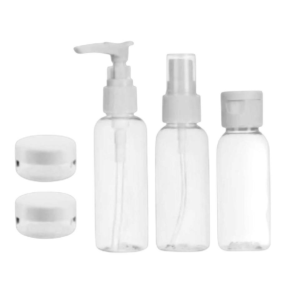 Kit de voyage – 3 flacons rechargeables 50 ml + 2 pots 10 ml