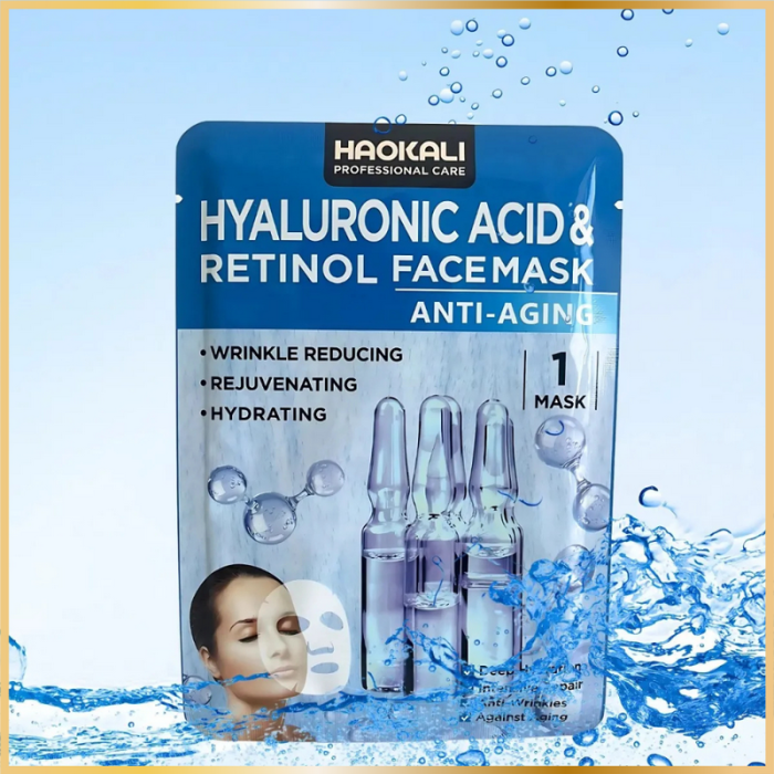 Masque Visage Anti-Âge Haokali à l’Acide Hyaluronique & Rétinol