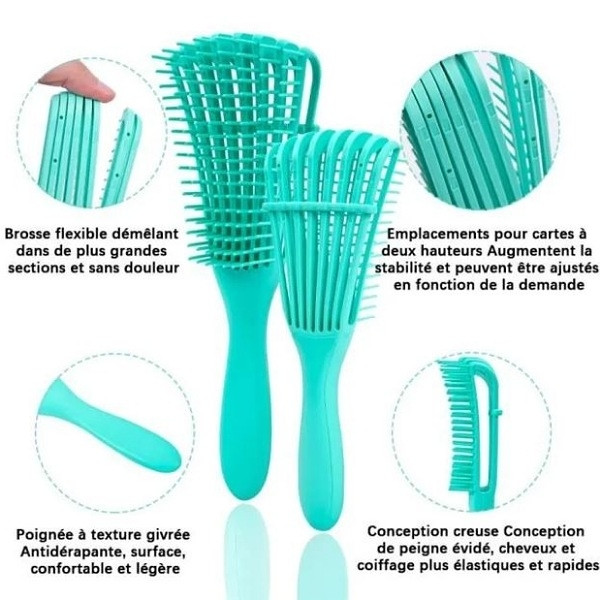 Brosse Démêlante Flexible pour Cheveux Bouclés