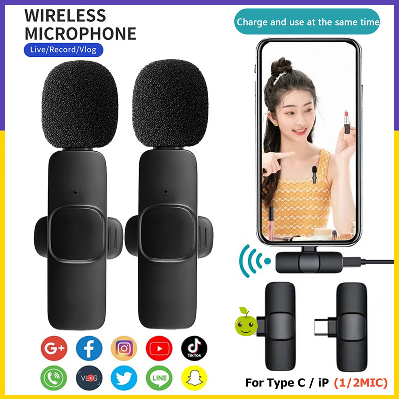 Mini microphone Lavalier sans fil K9 pour téléphone, livraison rapide, audio portable, vidéo en direct, enregistrement VzonVideo, téléchargements