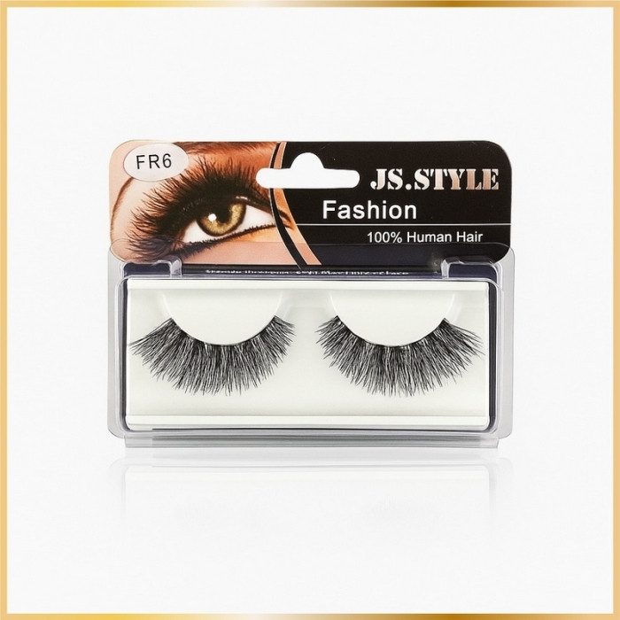 Faux Cils FR6 JS.Style – 100 % Cheveux Humains – Effet Naturel & Intense