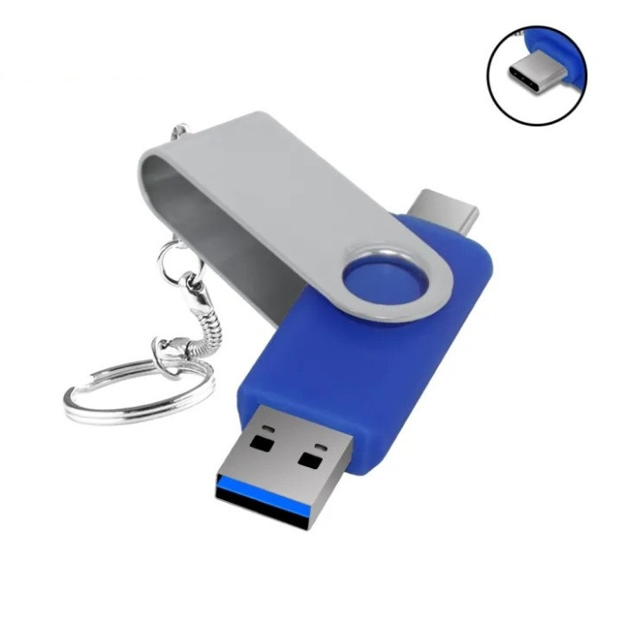 Clé USB Twist 2 En 1 32 Go – Double Connectique USB‑A et Type‑C, Compatible Smartphones et Ordinateurs