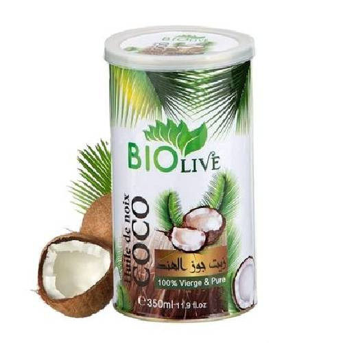 Huile de coco vierge bio LIVE pour cheveux & peau 350 ml