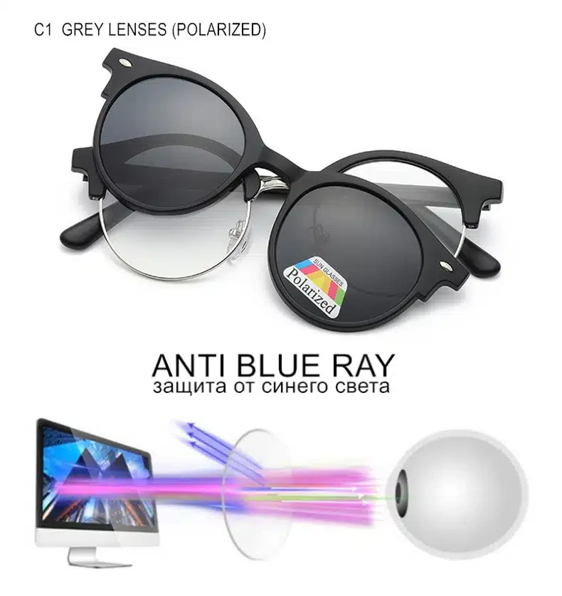 Monture lunettes avec 5 appliques avec croché et aimant ,pratique et très facile a mettre Réf : 2277A