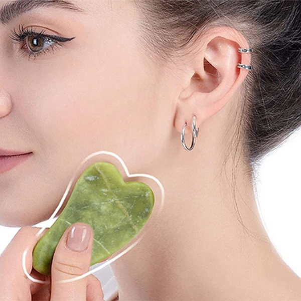 Kit Massage Visage en Jade : Rouleau & Gua Sha & Mini Roller