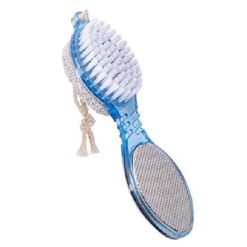 Brosse pédicure 4-en-1 avec pierre ponce, brosse & lime