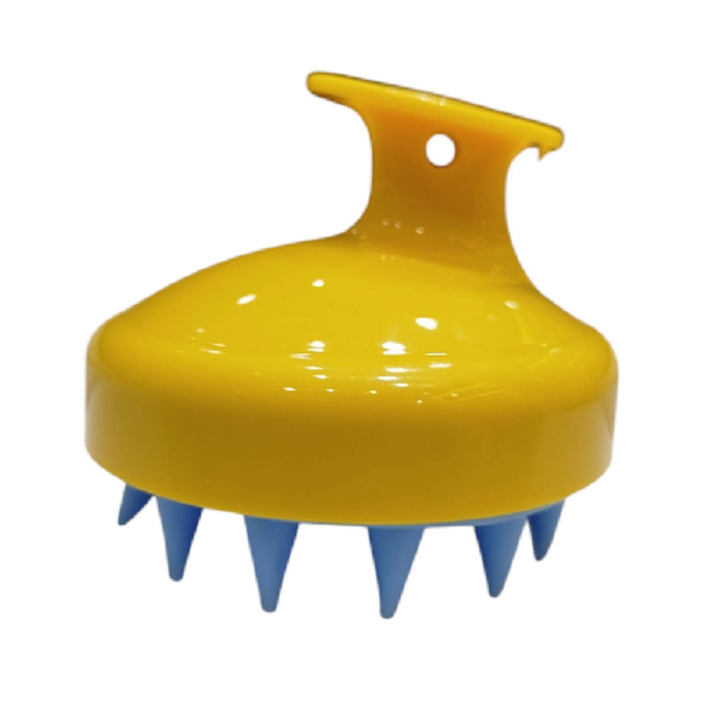 Gant brosse de massage capillaire en silicone bleu