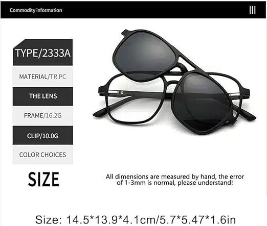 Lunettes de soleil à clipser polarisées magnétiques pour femmes et hommes, monture en plastique pour la conduite de nuit, lunettes de soleil UV400, 6 pièces REF 2333A