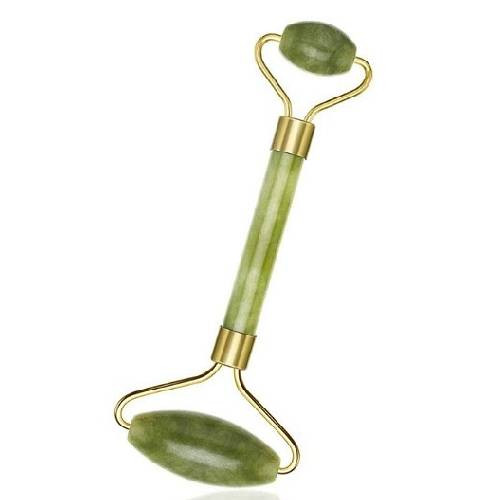 Rouleau de massage facial en jade vert
