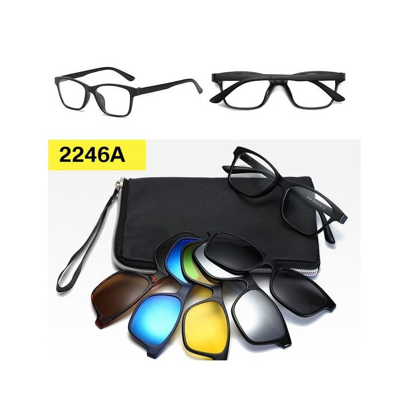 Lunettes 6 En 1 – Monture et 5 Appliques Polarisées Réf 2246A
