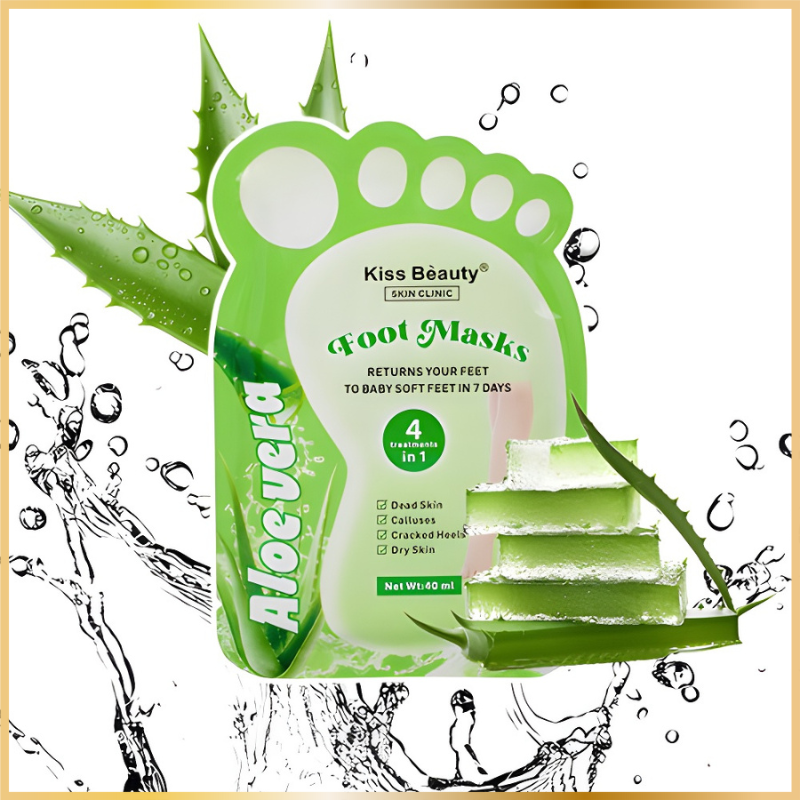 Masque Pieds Aloe Vera Kiss Beauty – Peaux Douces 7 Jours