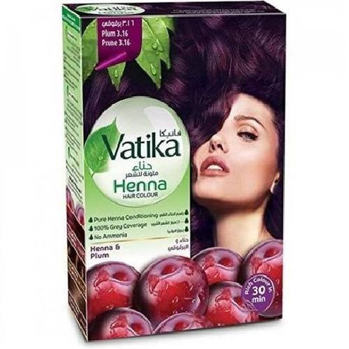 Vatika Henna Coloration cheveux prune 10 g x 6