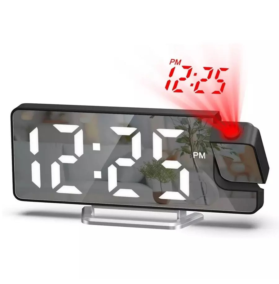 Horloge LED de Projection – Miroir Horloge Décoration Moderne