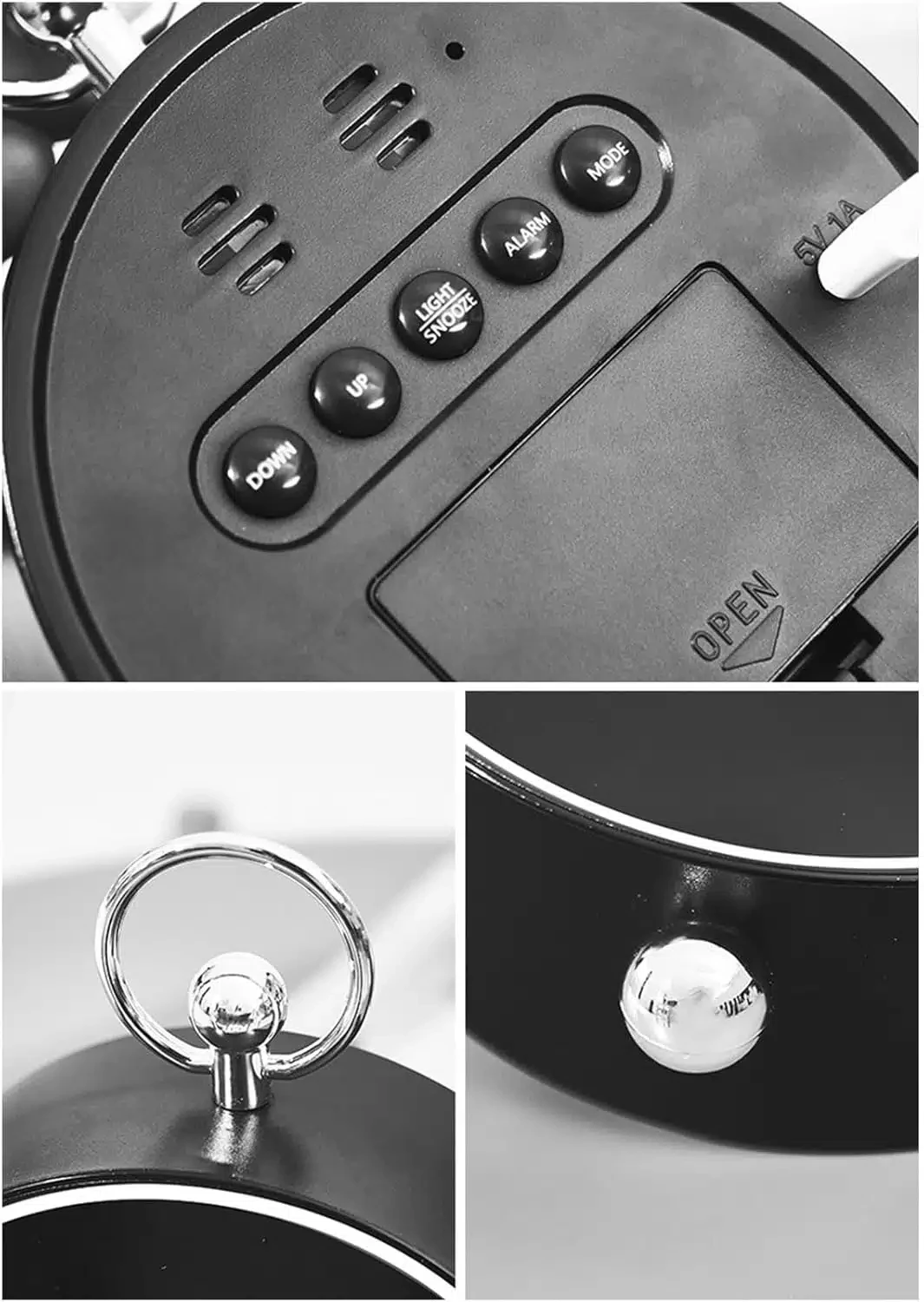 Réveil numérique avec affichage électronique LED – Horloge murale à suspendre