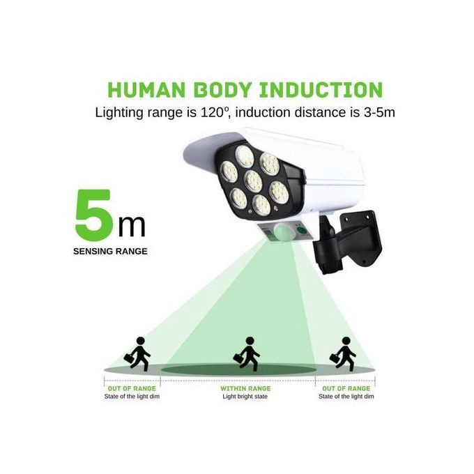 Lampe Solaire Sous Forme De Caméra + Photocellule + Détecteur De Mouvement