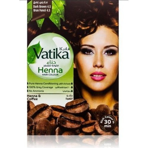 Vatika Henna Coloration Cheveux Café Marron Foncé Pack 6x10g