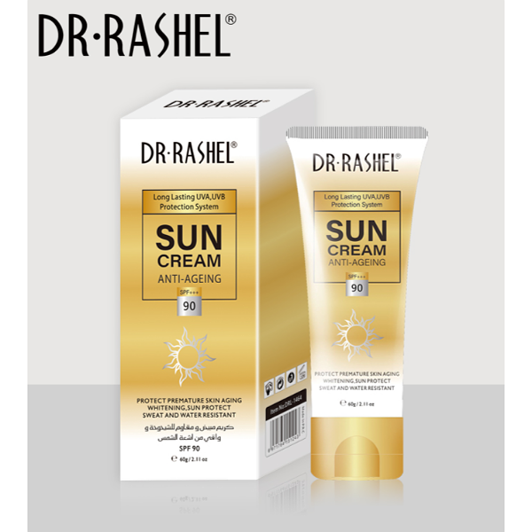 Crème Solaire Anti-Âge Dr. Rashel SPF 90++ – Protection UVA/UVB Longue Durée – 60g
