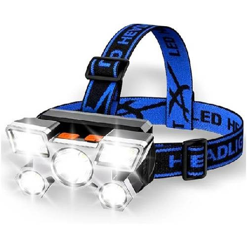 Lampe frontale LED rechargeable 4 modes étanches