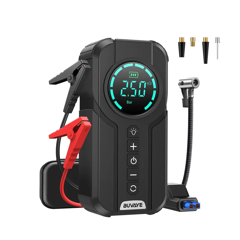 Compresseur d’air multifonction pour voiture, démarreur de batterie portable avec sac