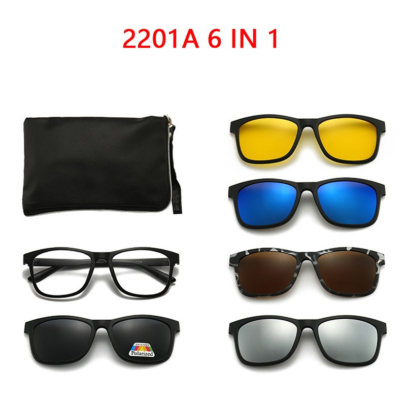 Lunettes 6 En 1 – Monture et 5 Appliques Polarisées Réf 2201A