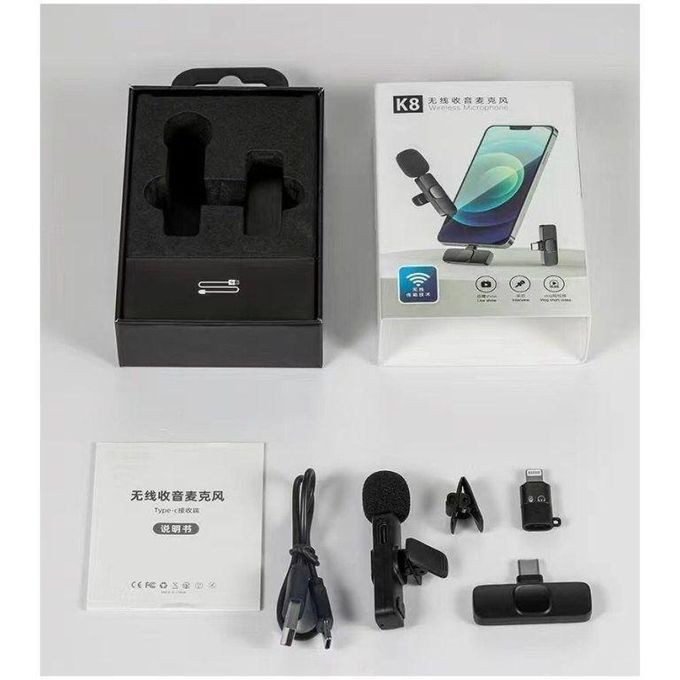 Microphone Sans Fil Compatible avec IPhone et Type-C