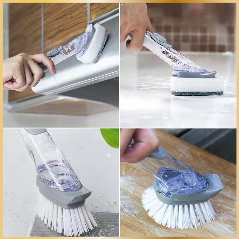 Brosse Lave-Pot Hydraulique avec Distributeur de Savon