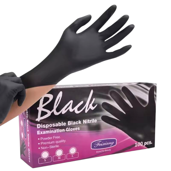 Gants Jetables en Nitrile Noir – Taille M – Ultra Résistants & Confortables