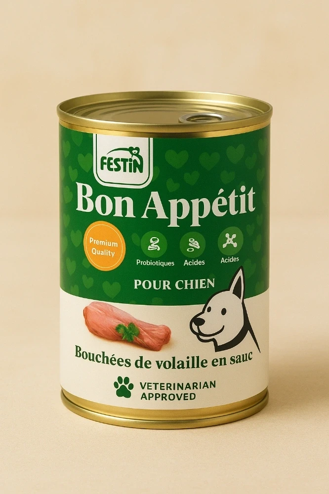 Festin Bon Appétit – Nourriture humide premium pour chien – Bouchées de volaille en sauce – 380g