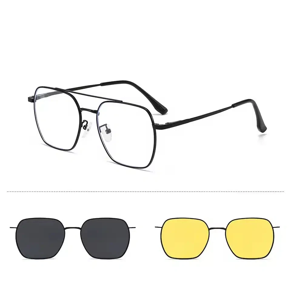 Lunettes de soleil magnétiques polarisées 3 en 1 pour femmes et hommes,d’optique Avec Etui