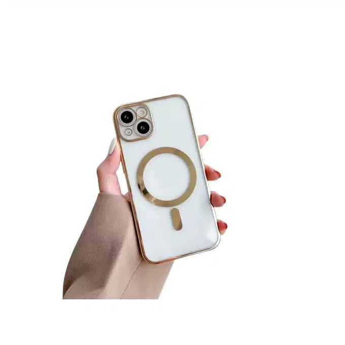 Silicone Magsafe Transparent Avec Protection Caméra Pour Iphone 13 – Gold