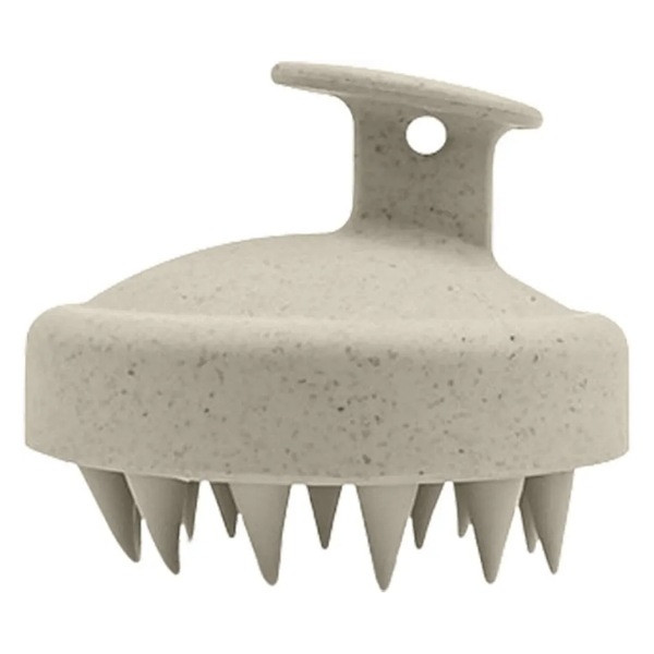 Brosse de Massage Capillaire en Silicone Beige