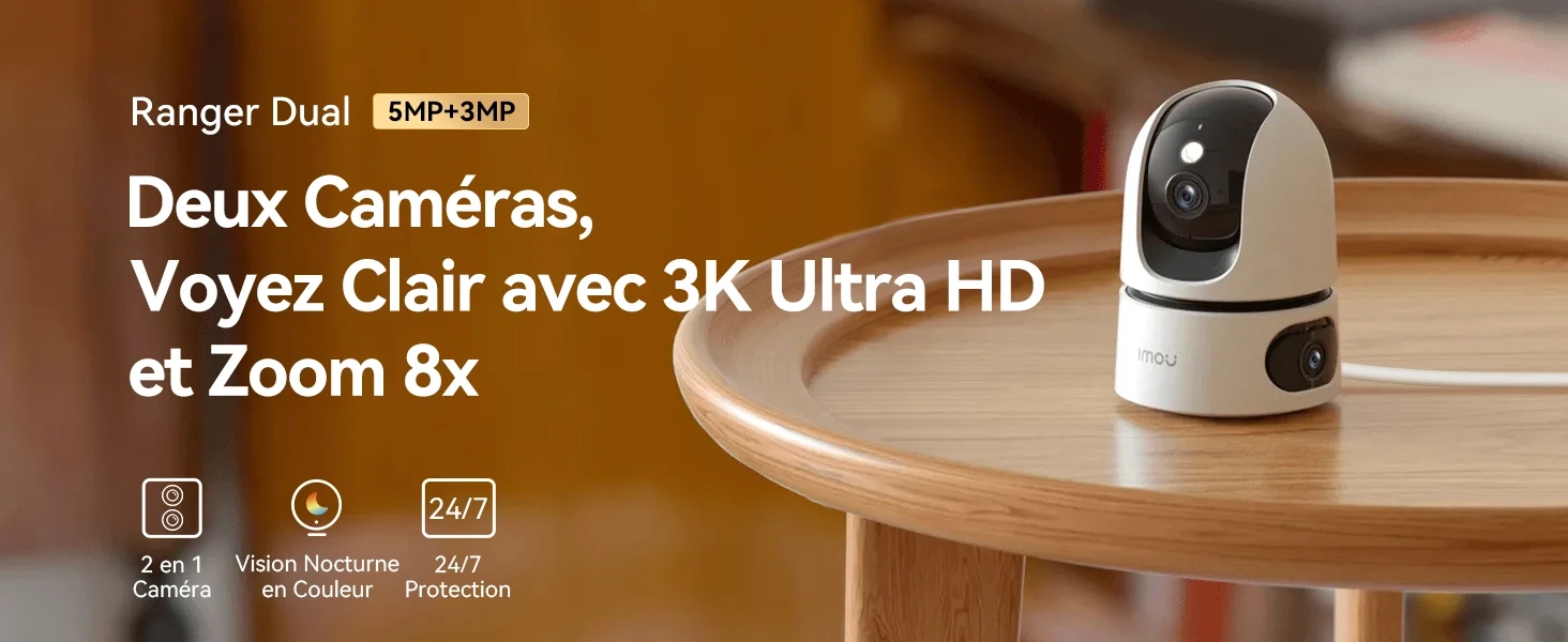 CAMERA IMOU RANGER 6MP DOUBLE OBJECTIF WIFI COULEUR