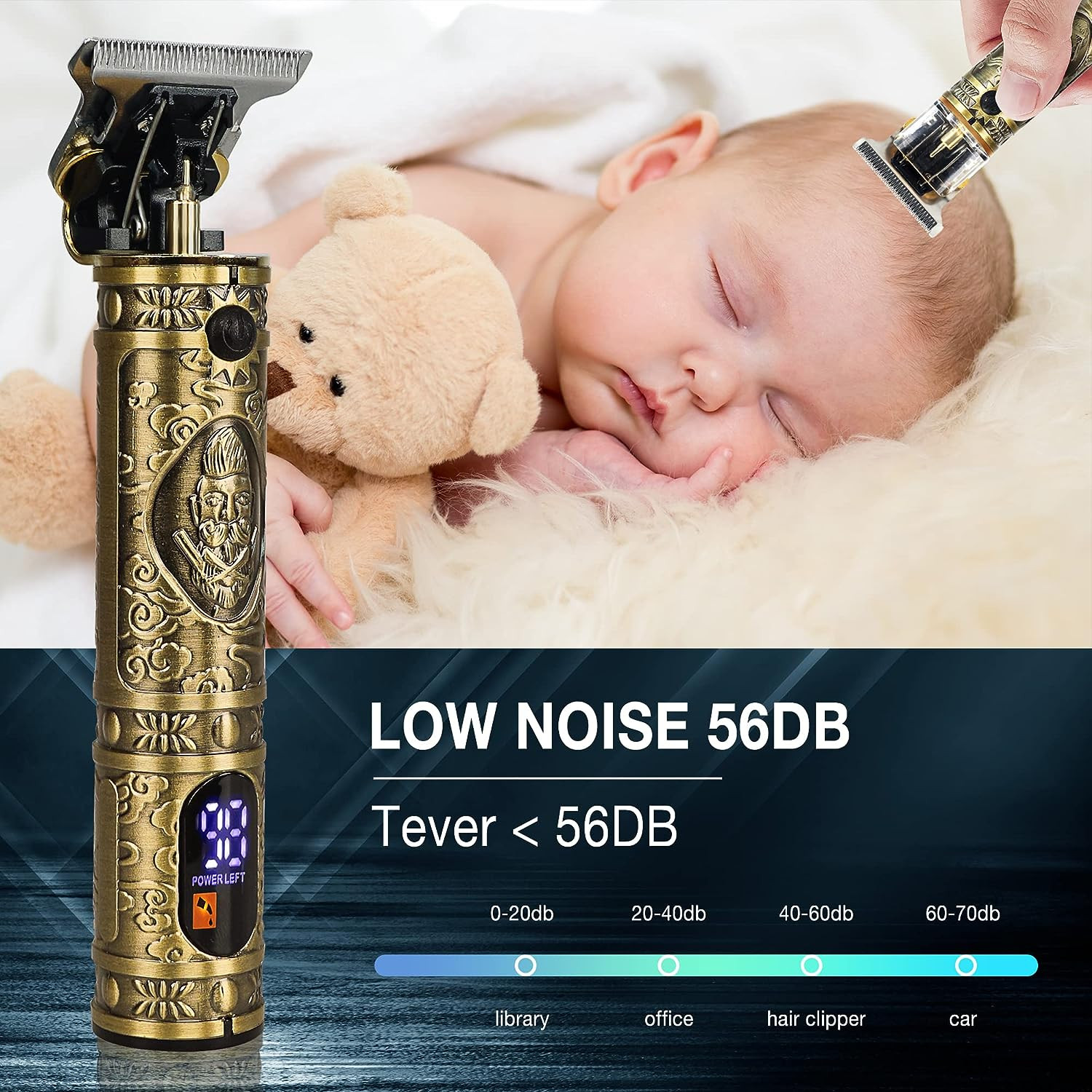 Tondeuse à barbe pour homme, tondeuse à cheveux sans fil avec base de charge, tondeuse professionnelle pour homme, coupe de cheveux et barbe, écran LED pour la maison, les voyages