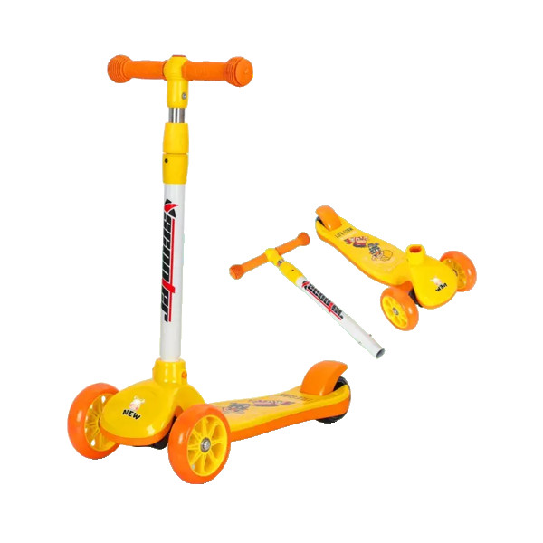 Scooter-Kick à émission lumineuse pliable pour enfants de 3-6 ans, Bike-slide pour enfants 3 roues