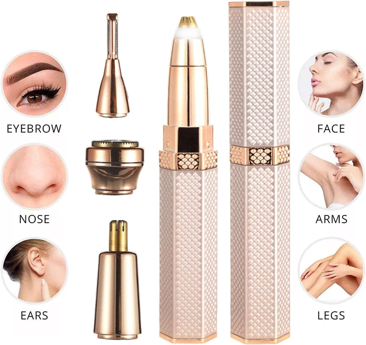 Épilateur Électrique 4 en 1 pour Visage et Corps-Femmes-Gold